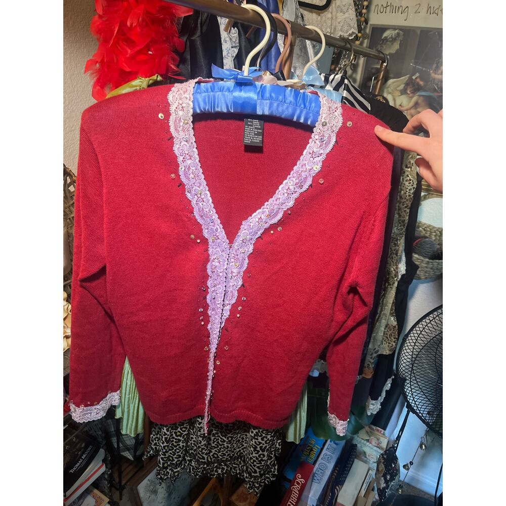 Jonathan Martin Lace-Trim Vintage Cardigan - circa 2000s (c. 1999-2003)